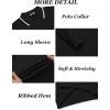 imageCOOFANDY Mens Knit Polo Shirts Long Sleeve Casual Polo Sweaters Shirt Waffle Textured Collared SweaterBlack White Striped1