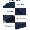 imageCOOFANDY Mens Knit Polo Shirts Long Sleeve Casual Polo Sweaters Shirt Waffle Textured Collared SweaterDark Blue