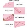 imageCOOFANDY Mens Knit Polo Shirts Long Sleeve Casual Polo Sweaters Shirt Waffle Textured Collared SweaterDark Pink