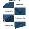 imageCOOFANDY Mens Knit Polo Shirts Long Sleeve Casual Polo Sweaters Shirt Waffle Textured Collared SweaterDeep Blue