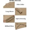 imageCOOFANDY Mens Knit Polo Shirts Long Sleeve Casual Polo Sweaters Shirt Waffle Textured Collared SweaterKhaki