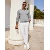 imageCOOFANDY Mens Knit Polo Shirts Long Sleeve Casual Polo Sweaters Shirt Waffle Textured Collared SweaterLight Grey
