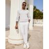 imageCOOFANDY Mens Knit Polo Shirts Long Sleeve Casual Polo Sweaters Shirt Waffle Textured Collared SweaterWhite