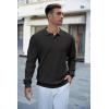 imageCOOFANDY Mens Knit Polo Shirts Long Sleeve Sweater Casual Polo Shirts Lightweight Collared T Shirts01black