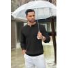 imageCOOFANDY Mens Knit Polo Shirts Long Sleeve Sweater Casual Polo Shirts Lightweight Collared T Shirts01black