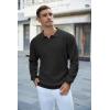 imageCOOFANDY Mens Knit Polo Shirts Long Sleeve Sweater Casual Polo Shirts Lightweight Collared T Shirts01black