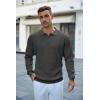 imageCOOFANDY Mens Knit Polo Shirts Long Sleeve Sweater Casual Polo Shirts Lightweight Collared T ShirtsDark Grey