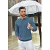 imageCOOFANDY Mens Knit Polo Shirts Long Sleeve Sweater Casual Polo Shirts Lightweight Collared T ShirtsDenim Blue