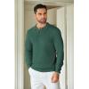 imageCOOFANDY Mens Knit Polo Shirts Long Sleeve Sweater Casual Polo Shirts Lightweight Collared T ShirtsDrak Green