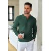 imageCOOFANDY Mens Knit Polo Shirts Long Sleeve Sweater Casual Polo Shirts Lightweight Collared T ShirtsDrak Green