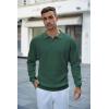 imageCOOFANDY Mens Knit Polo Shirts Long Sleeve Sweater Casual Polo Shirts Lightweight Collared T ShirtsDrak Green