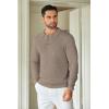 imageCOOFANDY Mens Knit Polo Shirts Long Sleeve Sweater Casual Polo Shirts Lightweight Collared T ShirtsGray Camel