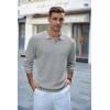 imageCOOFANDY Mens Knit Polo Shirts Long Sleeve Sweater Casual Polo Shirts Lightweight Collared T ShirtsGrey