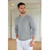imageCOOFANDY Mens Knit Polo Shirts Long Sleeve Sweater Casual Polo Shirts Lightweight Collared T ShirtsGrey