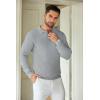 imageCOOFANDY Mens Knit Polo Shirts Long Sleeve Sweater Casual Polo Shirts Lightweight Collared T ShirtsGrey