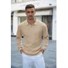 imageCOOFANDY Mens Knit Polo Shirts Long Sleeve Sweater Casual Polo Shirts Lightweight Collared T ShirtsKhaki