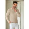 imageCOOFANDY Mens Knit Polo Shirts Long Sleeve Sweater Casual Polo Shirts Lightweight Collared T ShirtsKhaki