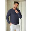 imageCOOFANDY Mens Knit Polo Shirts Long Sleeve Sweater Casual Polo Shirts Lightweight Collared T ShirtsNavy Blue
