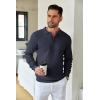 imageCOOFANDY Mens Knit Polo Shirts Long Sleeve Sweater Casual Polo Shirts Lightweight Collared T ShirtsNavy Blue