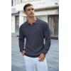 imageCOOFANDY Mens Knit Polo Shirts Long Sleeve Sweater Casual Polo Shirts Lightweight Collared T ShirtsNavy Blue