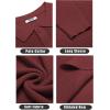 imageCOOFANDY Mens Knit Polo Shirts Long Sleeve Sweater Casual Polo Shirts Lightweight Collared T ShirtsWine Red