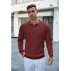 imageCOOFANDY Mens Knit Polo Shirts Long Sleeve Sweater Casual Polo Shirts Lightweight Collared T ShirtsWine Red