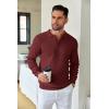 imageCOOFANDY Mens Knit Polo Shirts Long Sleeve Sweater Casual Polo Shirts Lightweight Collared T ShirtsWine Red