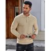 imageCOOFANDY Mens Knit Polo Shirts Long Sleeve Sweater Polo Lightweight Fashion Casual Collared T ShirtsApricot
