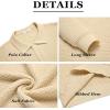 imageCOOFANDY Mens Knit Polo Shirts Long Sleeve Sweater Polo Lightweight Fashion Casual Collared T ShirtsApricot