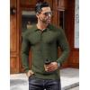 imageCOOFANDY Mens Knit Polo Shirts Long Sleeve Sweater Polo Lightweight Fashion Casual Collared T ShirtsArmy Green