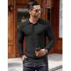 imageCOOFANDY Mens Knit Polo Shirts Long Sleeve Sweater Polo Lightweight Fashion Casual Collared T ShirtsBlack