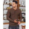 imageCOOFANDY Mens Knit Polo Shirts Long Sleeve Sweater Polo Lightweight Fashion Casual Collared T ShirtsBrown