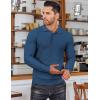imageCOOFANDY Mens Knit Polo Shirts Long Sleeve Sweater Polo Lightweight Fashion Casual Collared T ShirtsDark Blue