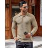 imageCOOFANDY Mens Knit Polo Shirts Long Sleeve Sweater Polo Lightweight Fashion Casual Collared T ShirtsKhaki