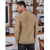 imageCOOFANDY Mens Knit Polo Shirts Long Sleeve Sweater Polo Lightweight Fashion Casual Collared T ShirtsKhaki
