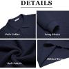 imageCOOFANDY Mens Knit Polo Shirts Long Sleeve Sweater Polo Lightweight Fashion Casual Collared T ShirtsNavy Blue