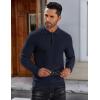 imageCOOFANDY Mens Knit Polo Shirts Long Sleeve Sweater Polo Lightweight Fashion Casual Collared T ShirtsNavy Blue