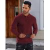 imageCOOFANDY Mens Knit Polo Shirts Long Sleeve Sweater Polo Lightweight Fashion Casual Collared T ShirtsWine Red