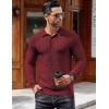 imageCOOFANDY Mens Knit Polo Shirts Long Sleeve Sweater Polo Lightweight Fashion Casual Collared T ShirtsWine Red