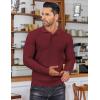 imageCOOFANDY Mens Knit Polo Shirts Long Sleeve Sweater Polo Lightweight Fashion Casual Collared T ShirtsWine Red
