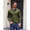 imageCOOFANDY Mens Knit Polo Sweater Long Sleeve Polo Collared Sweaters Hidden Button Casual Pullover SweaterArmy Green
