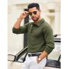 imageCOOFANDY Mens Knit Polo Sweater Long Sleeve Polo Collared Sweaters Hidden Button Casual Pullover SweaterArmy Green