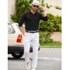 imageCOOFANDY Mens Knit Polo Sweater Long Sleeve Polo Collared Sweaters Hidden Button Casual Pullover SweaterBlack