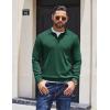 imageCOOFANDY Mens Knit Polo Sweater Long Sleeve Polo Collared Sweaters Hidden Button Casual Pullover SweaterDark Green