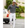 imageCOOFANDY Mens Knit Polo Sweater Long Sleeve Polo Collared Sweaters Hidden Button Casual Pullover SweaterDark Grey