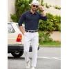 imageCOOFANDY Mens Knit Polo Sweater Long Sleeve Polo Collared Sweaters Hidden Button Casual Pullover SweaterNavy Blue