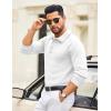 imageCOOFANDY Mens Knit Polo Sweater Long Sleeve Polo Collared Sweaters Hidden Button Casual Pullover SweaterWhite