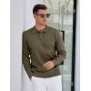 imageCOOFANDY Mens Knit Polo Sweater Long Sleeve Polos Lightweight Casual Dress Pullover SweatersArmy Green