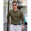 imageCOOFANDY Mens Knit Polo Sweater Long Sleeve Polos Lightweight Casual Dress Pullover SweatersArmy Green