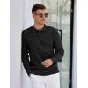 imageCOOFANDY Mens Knit Polo Sweater Long Sleeve Polos Lightweight Casual Dress Pullover SweatersBlack
